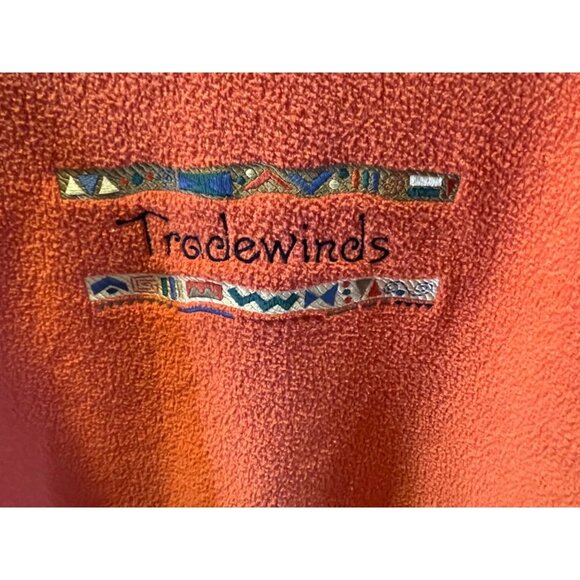 Vintage 90s Tradewinds Orange Fleece Long Sleeve Pullover Sz XL - Picture 4 of 10